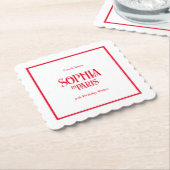 French Kisses & 30th Birthday Wishes Paris Party ペーパーコースター (アングル)