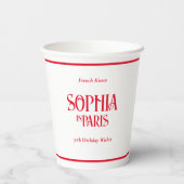 French Kisses & 30th Birthday Wishes Paris Party 紙コップ (裏面)