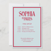 French Kisses 40th Birthday Wishes Paris Birthday 招待状 (裏面)