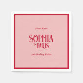 French Kisses & 50th Birthday Wishes Paris Party スタンダードカクテルナプキン (正面)