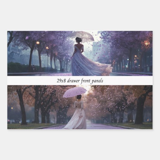 French Lady Garden Walk Drawer Front Wrapping Pape ラッピングペーパーシート (正面)