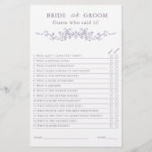 French Lavender 'Bride or Groom' Bridal Game  (正面)