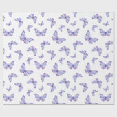 French Lavender Butterfly Pattern ラッピングペーパー (フラット)