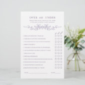 French Lavender 'Over or Under' Bridal Shower Game (スタンド正面)