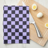 French lilac checkerboard pattern キッチンタオル (四つ折り)