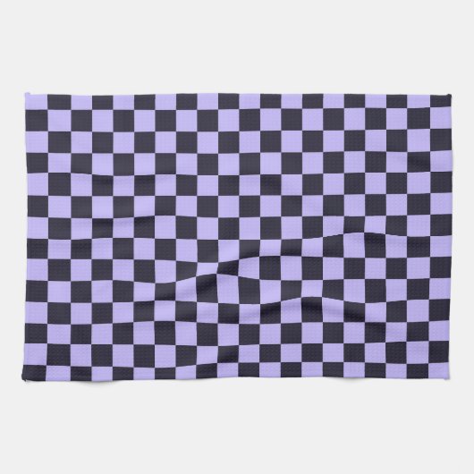 French lilac checkerboard pattern キッチンタオル (横)
