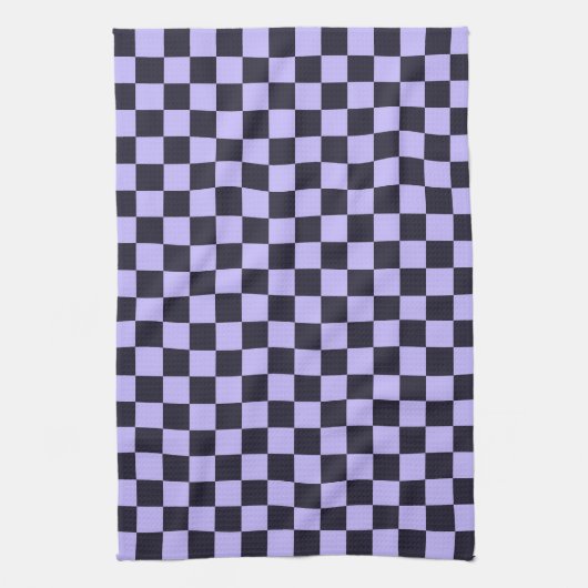 French lilac checkerboard pattern キッチンタオル (縦)