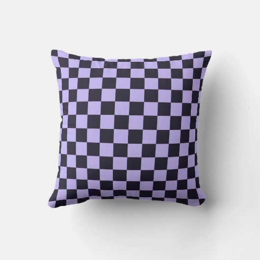 French lilac checkerboard pattern クッション (裏面)