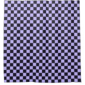 French lilac checkerboard pattern シャワーカーテン (正面)