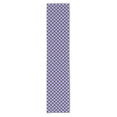 French lilac checkerboard pattern ショートテーブルランナー (正面)