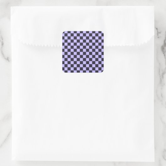 French lilac checkerboard pattern スクエアシール (バッグ)