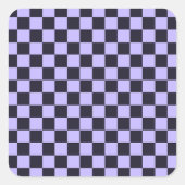 French lilac checkerboard pattern スクエアシール (正面)