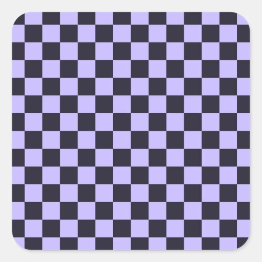 French lilac checkerboard pattern スクエアシール (正面)