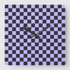 French lilac checkerboard pattern スクエア壁時計