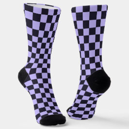 French lilac checkerboard pattern ソックス