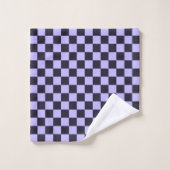 French lilac checkerboard pattern バスタオルセット (ウォッシュタオル)