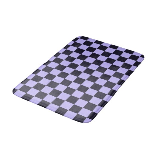 French lilac checkerboard pattern バスマット (アングル)