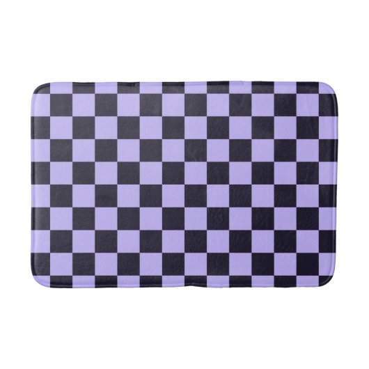French lilac checkerboard pattern バスマット (正面)