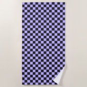 French lilac checkerboard pattern ビーチタオル (正面)