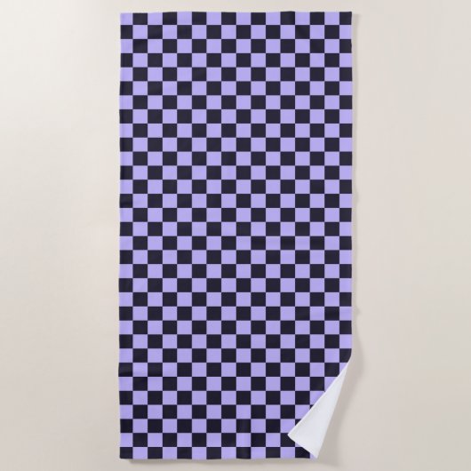 French lilac checkerboard pattern ビーチタオル (正面)