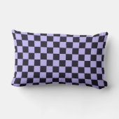 French lilac checkerboard pattern ランバークッション (裏面)