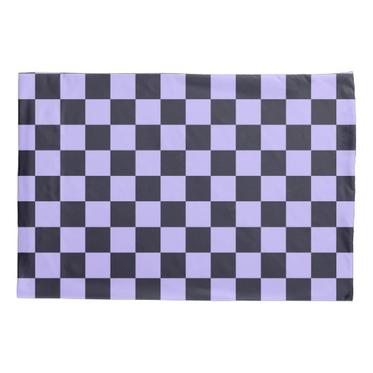 French lilac checkerboard pattern 枕カバー (裏面-左)