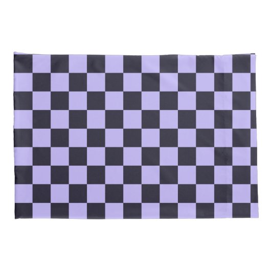 French lilac checkerboard pattern 枕カバー (裏面-右)