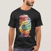 French Macarons Cookies Dessert Pastel Floral Maca Tシャツ (正面)