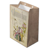 French Medieval Lady and Script Gift Bag ミディアムペーパーバッグ (裏面アングル)
