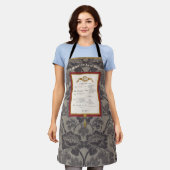 French Menu Elegant Damask Apron エプロン (着用した状態)