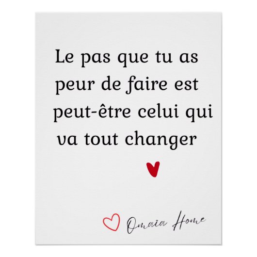 French Motivational Quote Wall Art ポスター (正面)