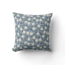 French Navy Blue Modern Farmhouse Daisy Pattern