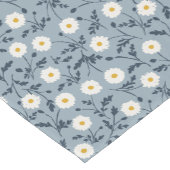 French Navy Blue Modern Farmhouse Daisy Pattern ショートテーブルランナー (コーナー)