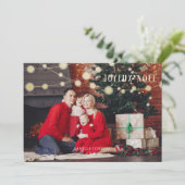 French Noël Modern Elegant Chic Photo Family シーズンカード (スタンド正面)
