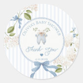 French Nursery Clothesline Baby shower Thank you ラウンドシール (正面)