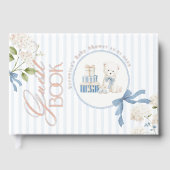 French nursery Coquette Teddy Bear Baby Boy Shower ゲストブック (正面)