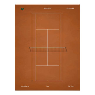 French Open Clay Tennis Court ポスター