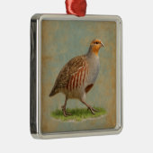 French Partridge design Christmas tree decoration メタルオーナメント (右)