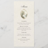 French Pastoral Ivory Wedding Menu Card メニュー (正面)