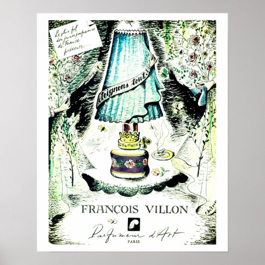 French Perfume Francois Villon advertising Print ポスター (正面)