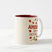 French Petal‑Rose Minimalist Mug ツートーンマグカップ (正面右)