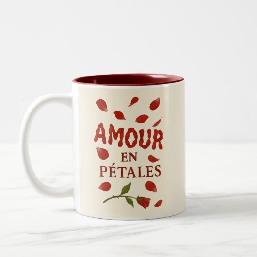 French Petal‑Rose Minimalist Mug ツートーンマグカップ (左)