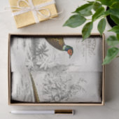 French Pheasant Bird Carte Postale Decoupage Vint 薄葉紙 (ギフト)