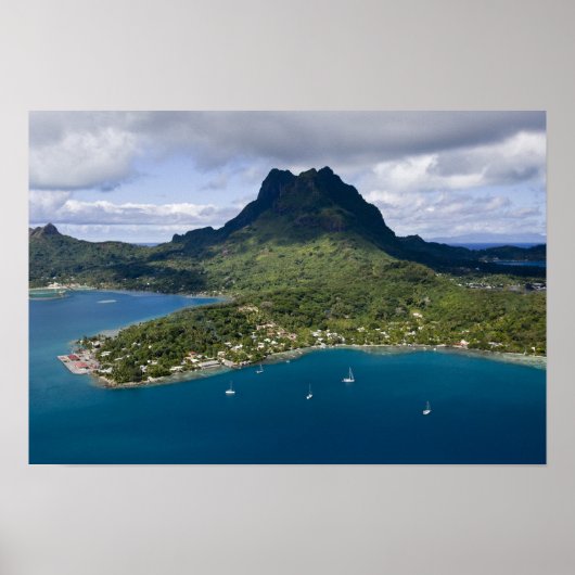 French Polynesia, Bora Bora. Aerial view of ポスター (正面)