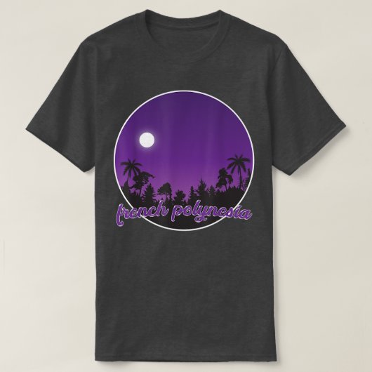 french polynesia By night with Palms Tシャツ (デザイン正面)