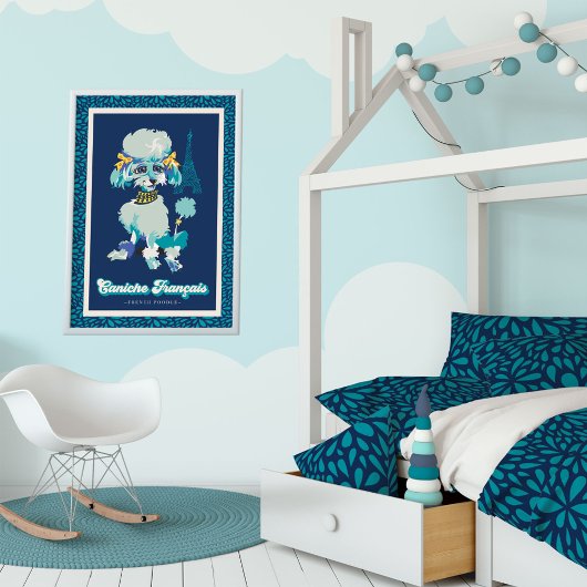 French Poodle Vintage Artwork Poster ポスター