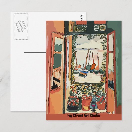 French Quarter Balcony & Wine, Fig Street Studio ポストカード (正面/裏面)