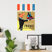 French Restaurant Art France Travel Poster Print ポスター (ホームオフィス)