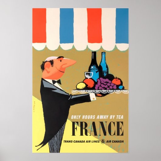 French Restaurant Art France Travel Poster Print T ポスター (正面)