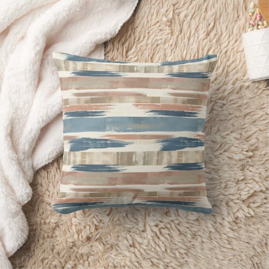 French Retro Brush Stripe Throw Pillow クッション (ブランケット)